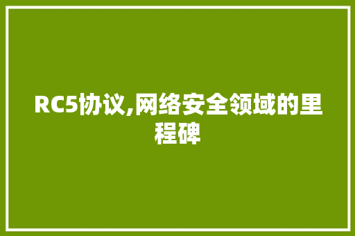 RC5协议,网络安全领域的里程碑
