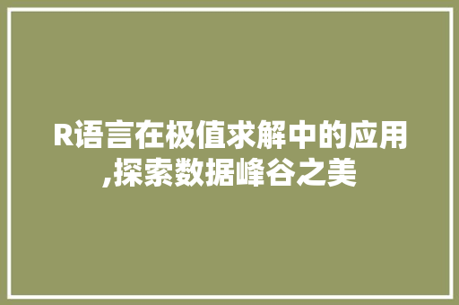 R语言在极值求解中的应用,探索数据峰谷之美