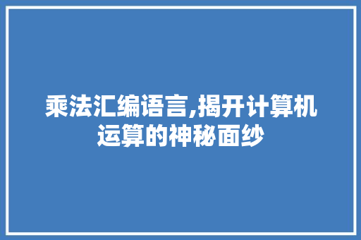 乘法汇编语言,揭开计算机运算的神秘面纱