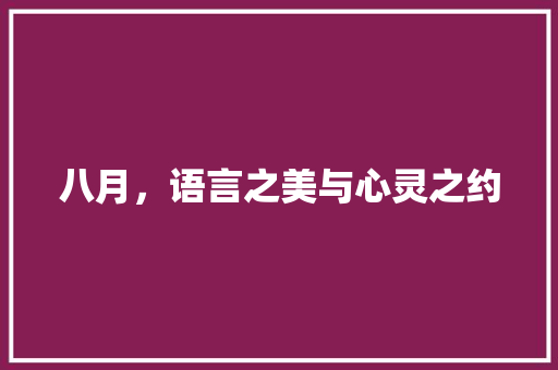 八月，语言之美与心灵之约