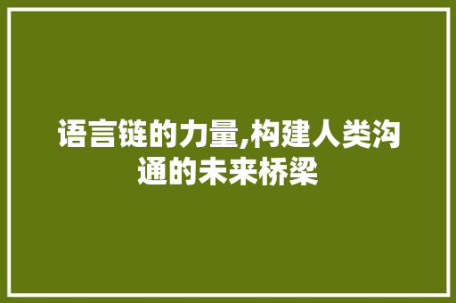 语言链的力量,构建人类沟通的未来桥梁