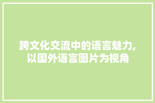 跨文化交流中的语言魅力,以国外语言图片为视角