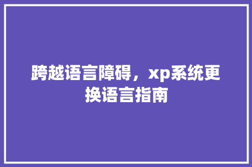 跨越语言障碍，xp系统更换语言指南
