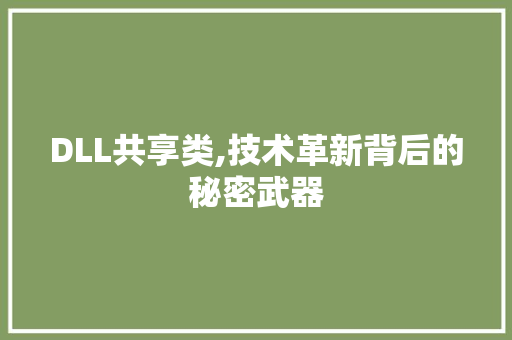DLL共享类,技术革新背后的秘密武器
