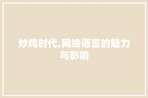 炒鸡时代,网络语言的魅力与影响