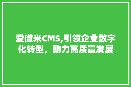 爱微米CMS,引领企业数字化转型，助力高质量发展