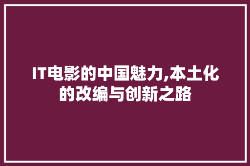 IT电影的中国魅力,本土化的改编与创新之路