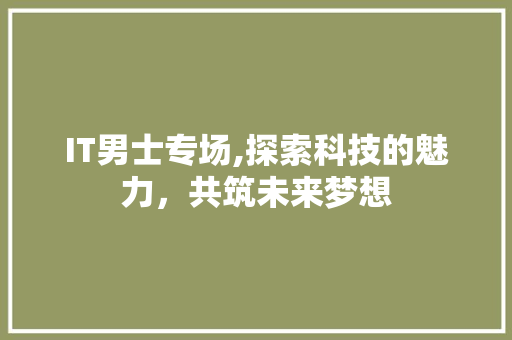 IT男士专场,探索科技的魅力，共筑未来梦想