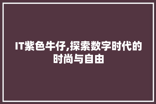 IT紫色牛仔,探索数字时代的时尚与自由