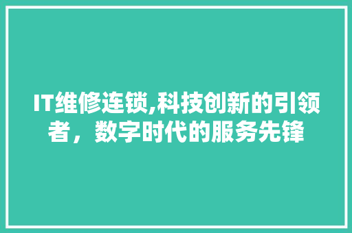 IT维修连锁,科技创新的引领者，数字时代的服务先锋
