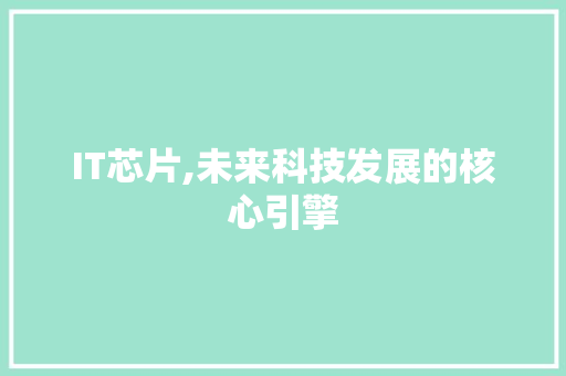 IT芯片,未来科技发展的核心引擎