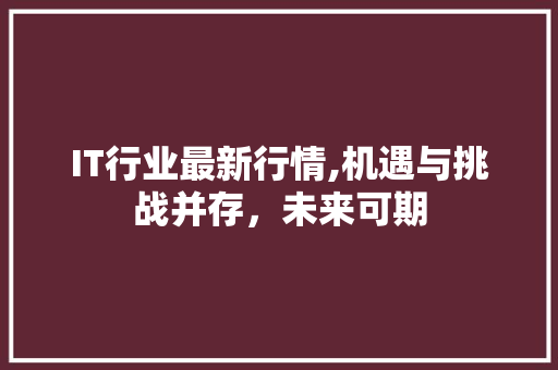 IT行业最新行情,机遇与挑战并存，未来可期 服务器/数据库