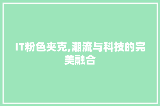 IT粉色夹克,潮流与科技的完美融合