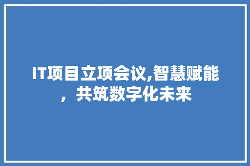 IT项目立项会议,智慧赋能，共筑数字化未来