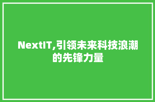 NextIT,引领未来科技浪潮的先锋力量 友链在线