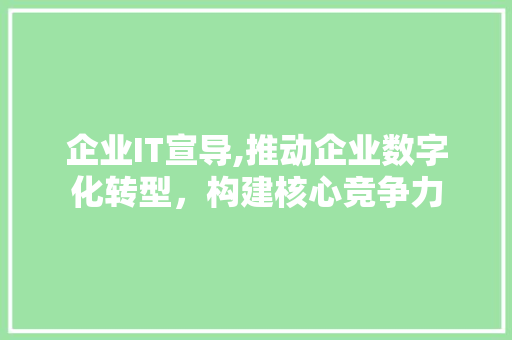 企业IT宣导,推动企业数字化转型，构建核心竞争力 WordPress教程