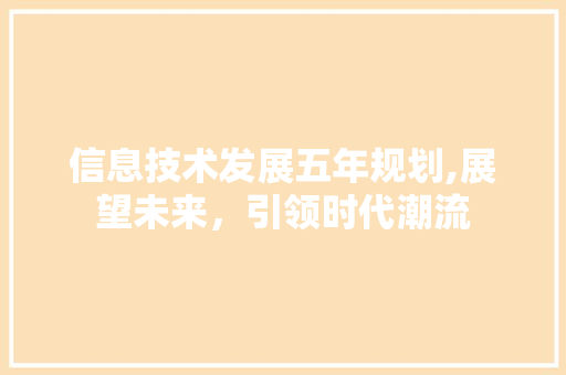 信息技术发展五年规划,展望未来，引领时代潮流