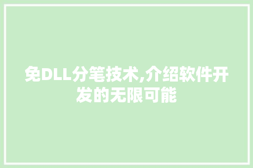 免DLL分笔技术,介绍软件开发的无限可能 建站教程