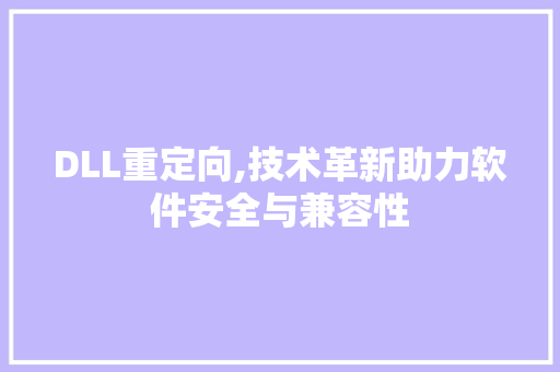 DLL重定向,技术革新助力软件安全与兼容性