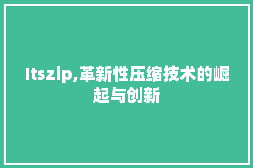 Itszip,革新性压缩技术的崛起与创新 SEO教程
