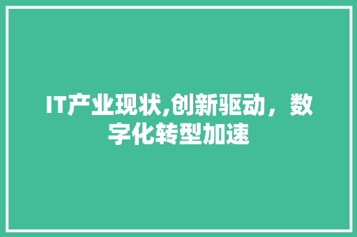 IT产业现状,创新驱动，数字化转型加速