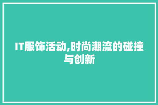 IT服饰活动,时尚潮流的碰撞与创新