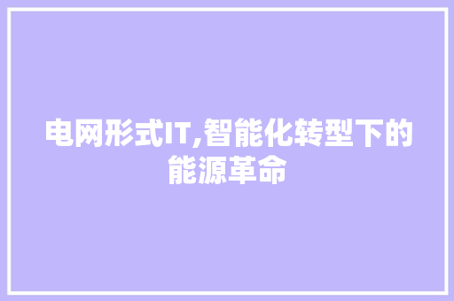 电网形式IT,智能化转型下的能源革命 WordPress教程