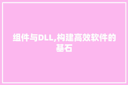 组件与DLL,构建高效软件的基石 建站教程