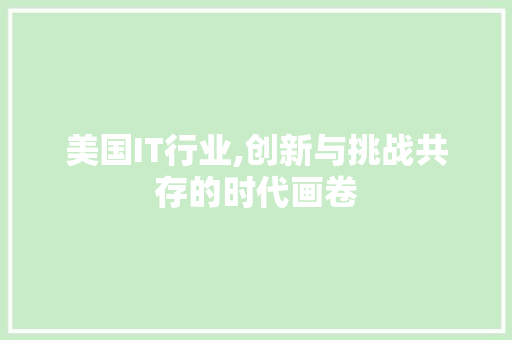 美国IT行业,创新与挑战共存的时代画卷