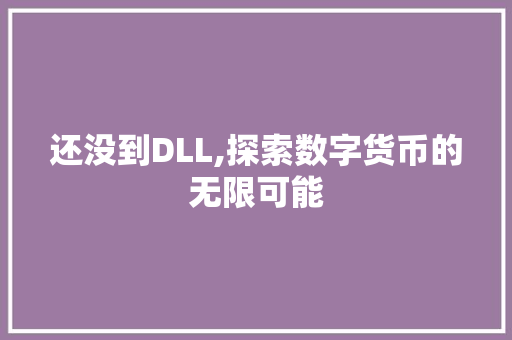 还没到DLL,探索数字货币的无限可能