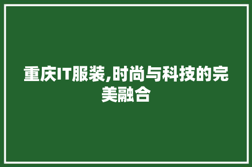 重庆IT服装,时尚与科技的完美融合