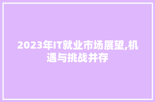 2023年IT就业市场展望,机遇与挑战并存 WordPress教程