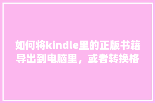 如何将kindle里的正版书籍导出到电脑里，或者转换格式成pdf「wordpress教程 全套」 WordPress教程