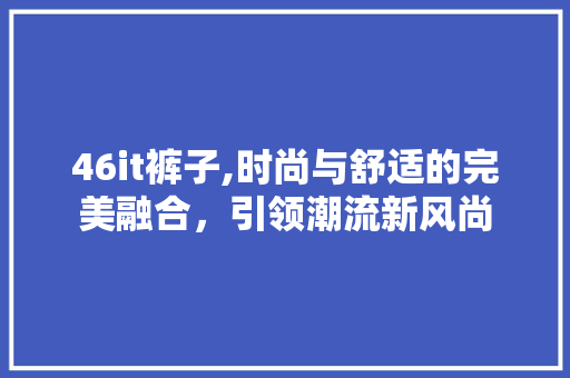 46it裤子,时尚与舒适的完美融合，引领潮流新风尚