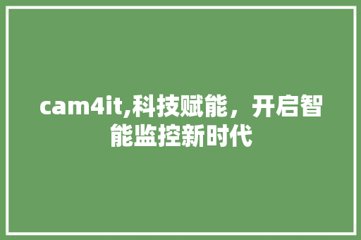 cam4it,科技赋能，开启智能监控新时代 Web前端