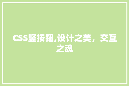 CSS竖按钮,设计之美，交互之魂 建站教程