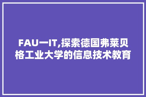 FAU一IT,探索德国弗莱贝格工业大学的信息技术教育与创新