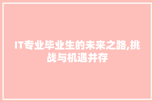 IT专业毕业生的未来之路,挑战与机遇并存 Web前端