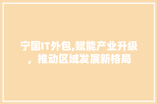 宁国IT外包,赋能产业升级，推动区域发展新格局 WordPress教程