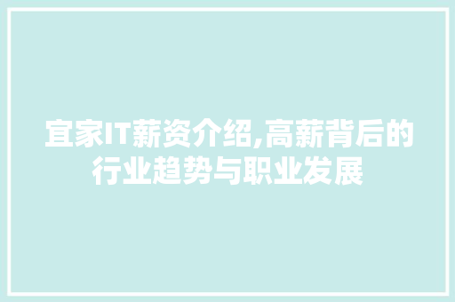 宜家IT薪资介绍,高薪背后的行业趋势与职业发展