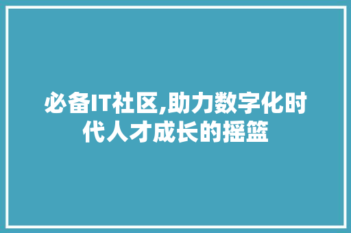 必备IT社区,助力数字化时代人才成长的摇篮
