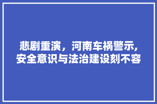悲剧重演，河南车祸警示,安全意识与法治建设刻不容缓