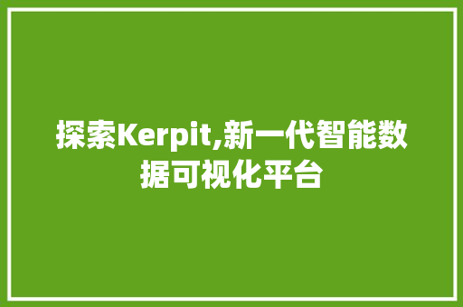 探索Kerpit,新一代智能数据可视化平台