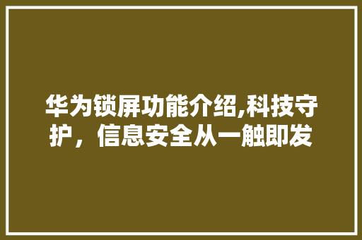 华为锁屏功能介绍,科技守护，信息安全从一触即发 Web前端