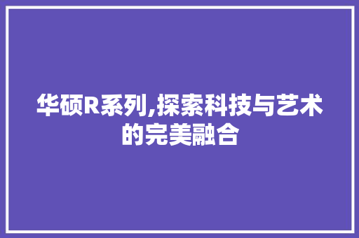 华硕R系列,探索科技与艺术的完美融合 WordPress教程