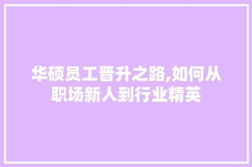 华硕员工晋升之路,如何从职场新人到行业精英 友链在线