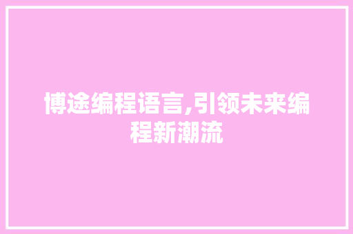 博途编程语言,引领未来编程新潮流 WordPress教程