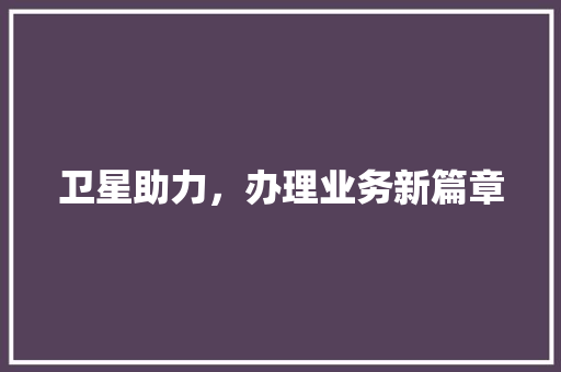 卫星助力，办理业务新篇章