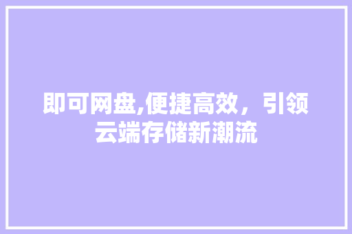 即可网盘,便捷高效，引领云端存储新潮流 Web前端