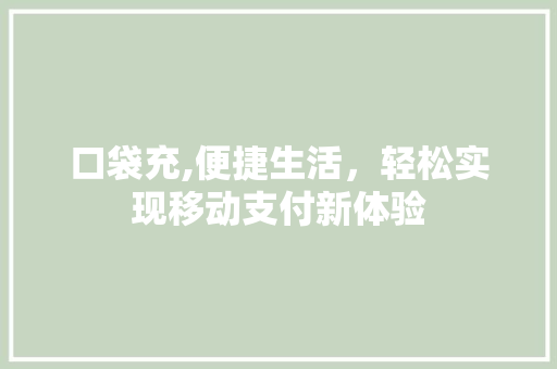 口袋充,便捷生活，轻松实现移动支付新体验 友链在线